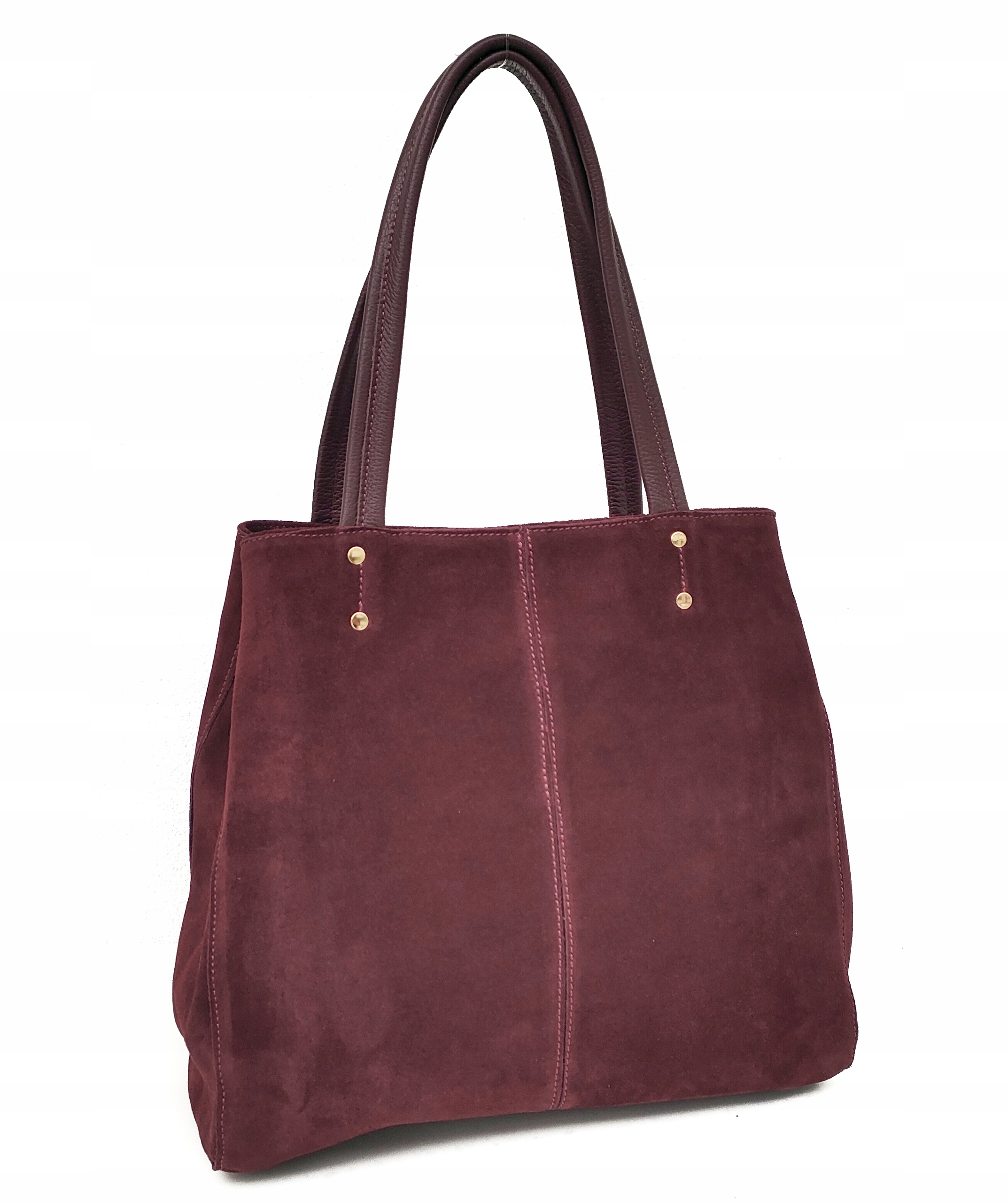 Semišová bordó shopper kabelka
