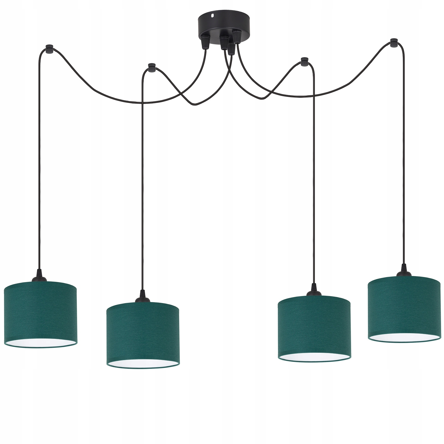 Lampa wisząca Pająk Loft 16cm Abażur zielony