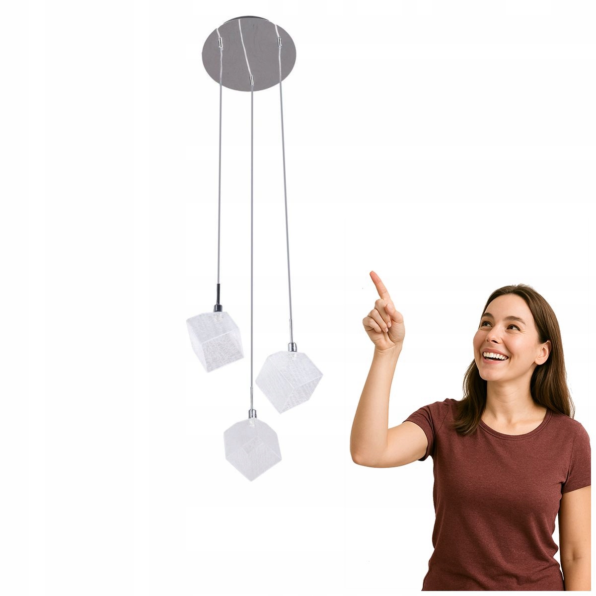 Závěsná lampa Zen Chrom s nastavitelným skleněným stínítkem Italux