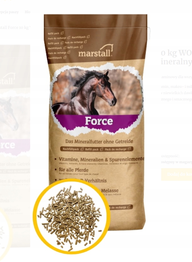 Marstall Force 10kg suplementy, granulat, witaminy i minerały dla koni