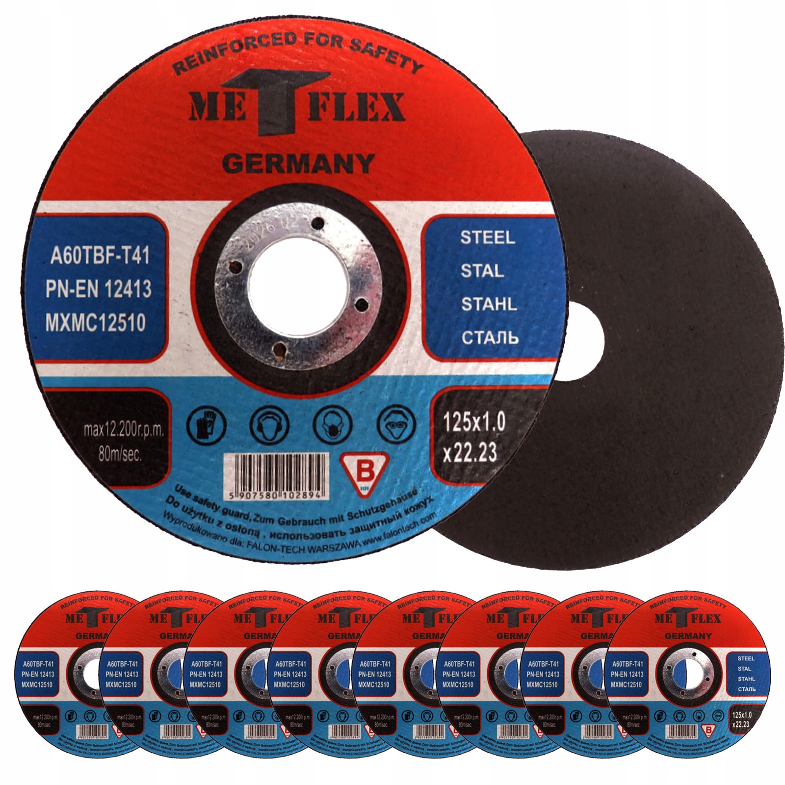TARCZE DO CIĘCIA METALU INOX 125x1mm10SZT METFLEX