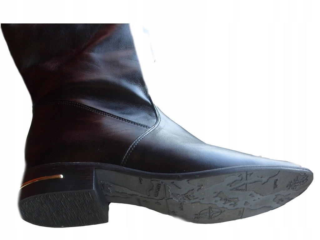 SKÓRZANE KOZAKI szeroka CHOLEWKA obwód 43 cm nr 40 Kod producenta 1027015877
