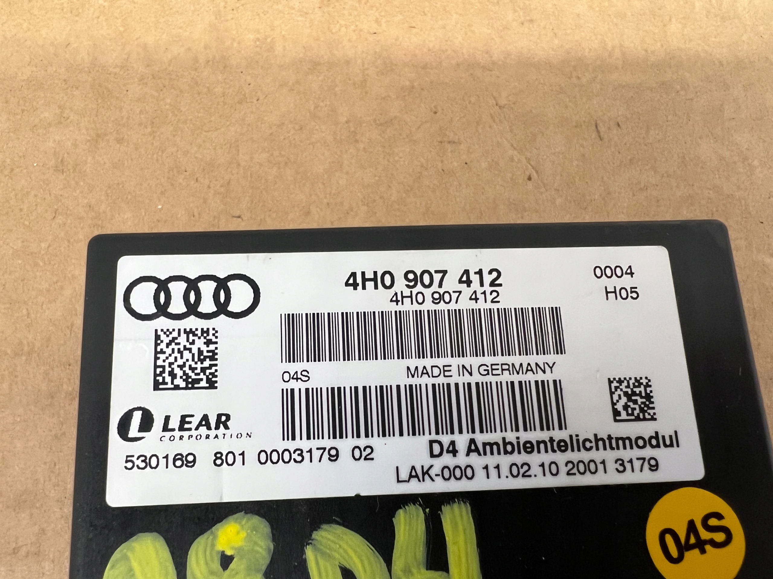 Audi A8 D4 control unit lighting 4H0907412