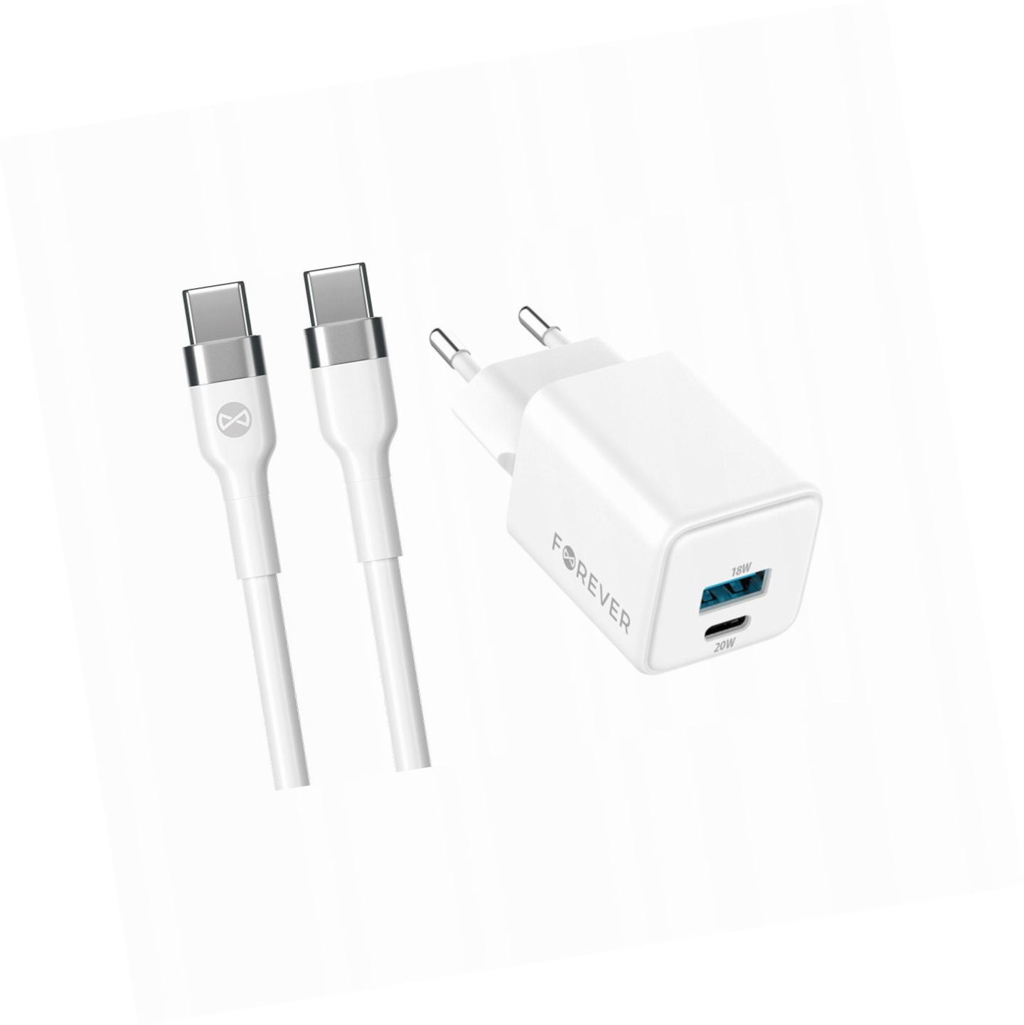 Szybka ładowarka GaN 20W 2 wejścia długim z kablem 2m do Xiaomi 12