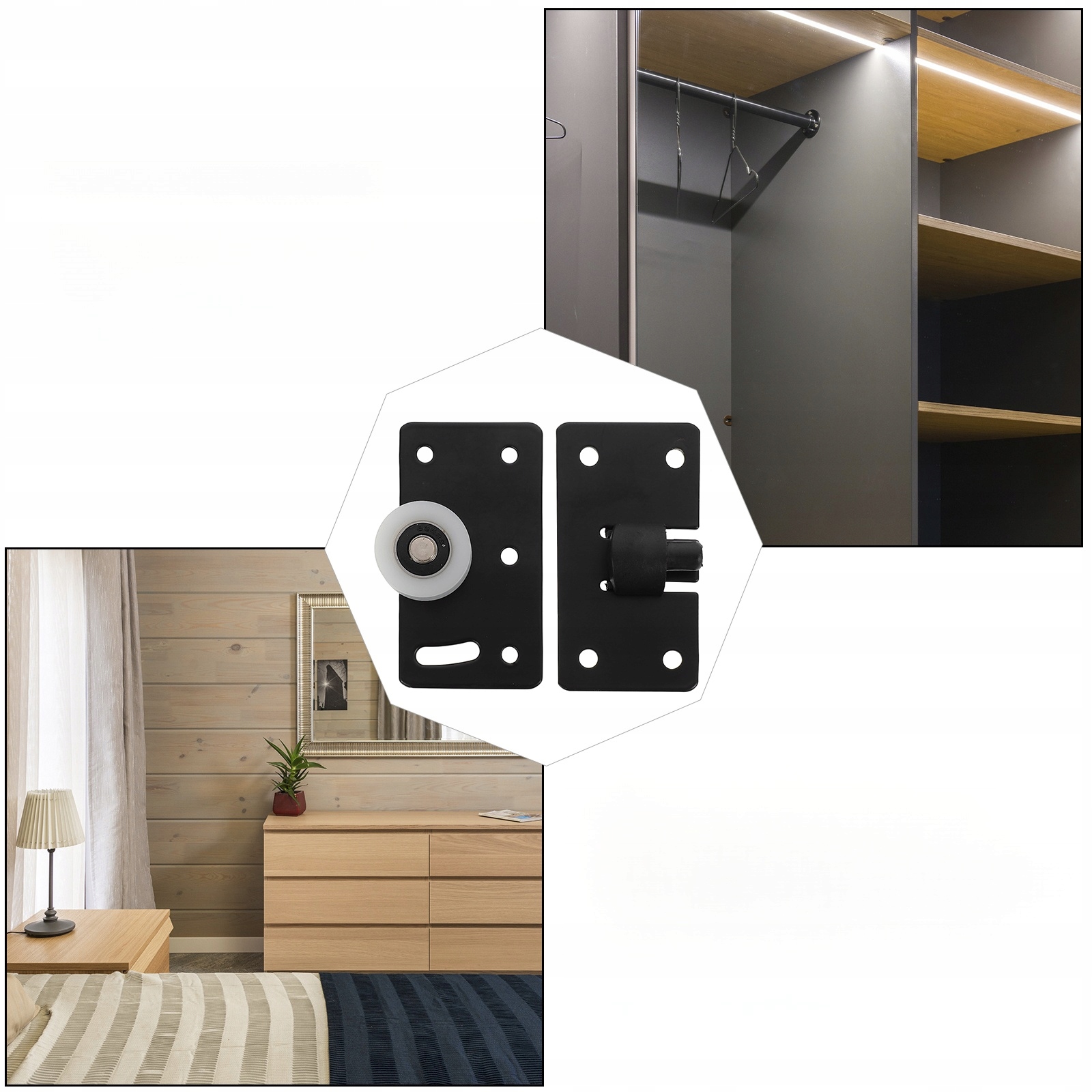 KOŁA DO SZAFY DRZWI ROLKA PRZESUWNA ZESTAW DO DRZWI LLWL Marka bez marki