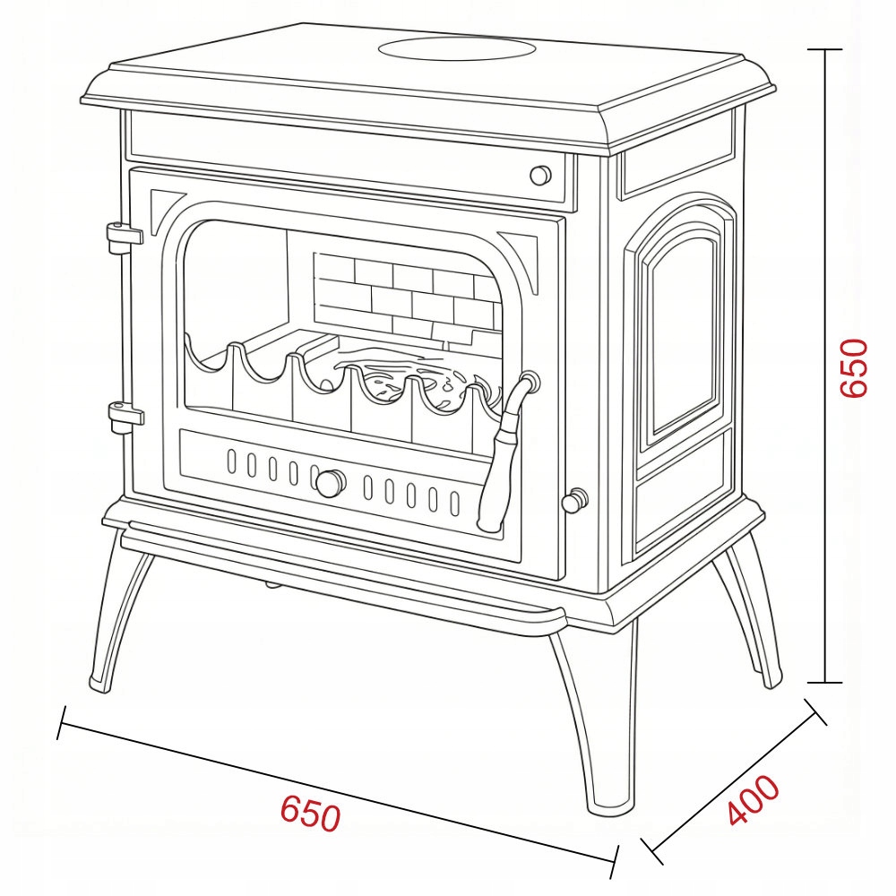 Emi☆ページ Piec żeliwny Komin-Expert 65 x 65 x 40 cm • Cena, Opinie • Piece