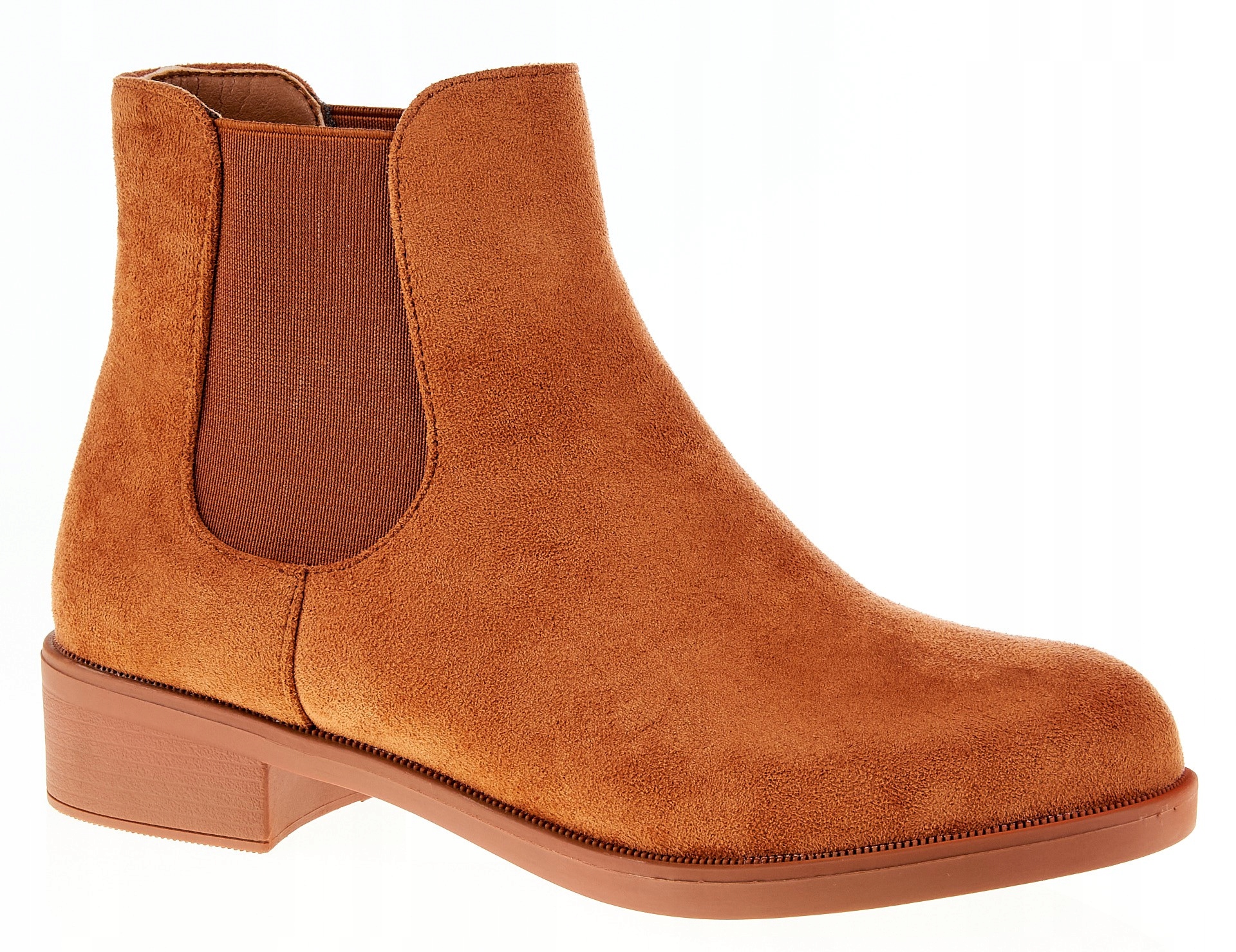 

Botki Zamszowe Sztyblety Niski Obcas Camel 37