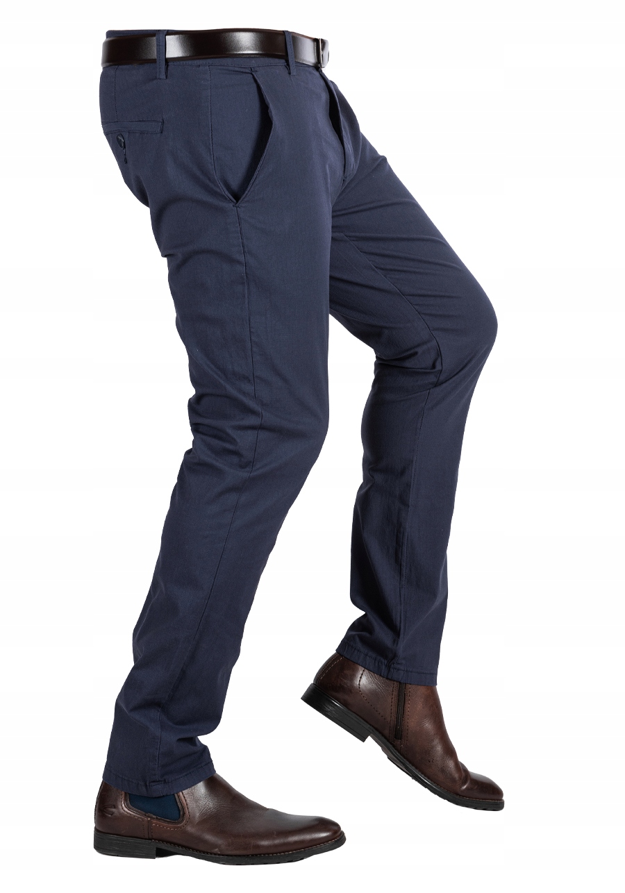 Spodnie granatowe CHINOSY materiałowe ROBIN r.34 Model chinos