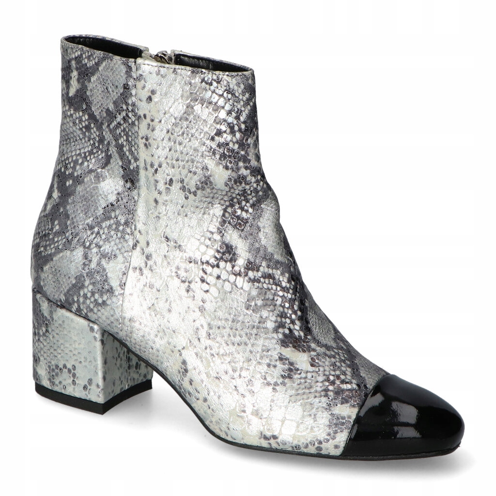 Kotníkové Boty Damiss 297/A Stříbrná/Černá lico+lak 37