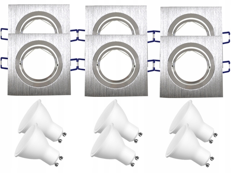 

Zestaw Lampki Sufitowe Halogen 6x +Żarówki 1,5W