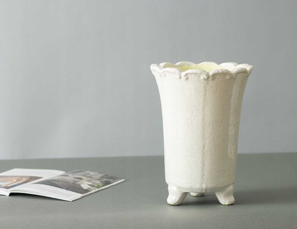 BEŻOWA DONICA ceramiczna wys. 22cm Marka Skandi.pl