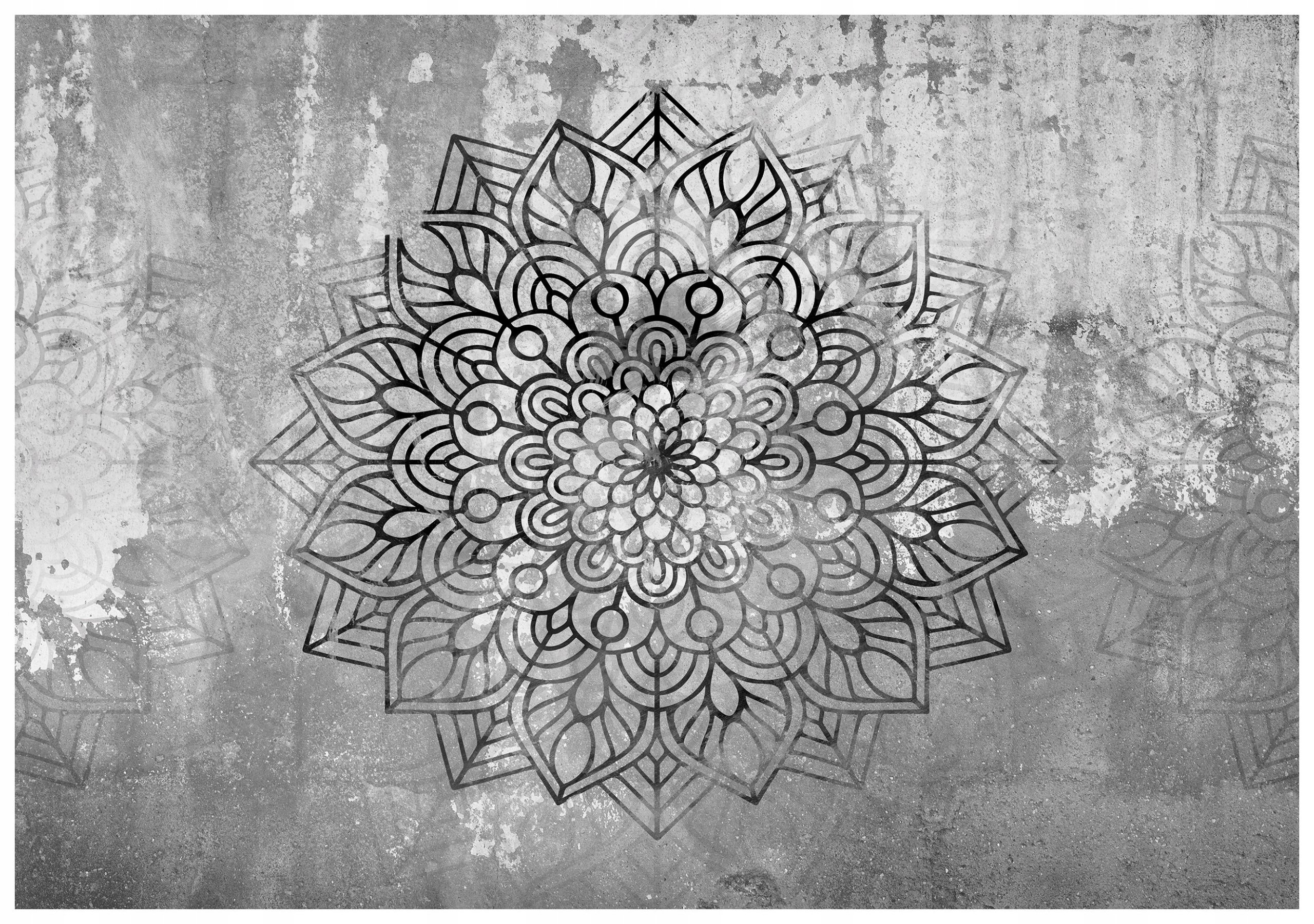 Vliesová fototapeta Mandala Grunge Beton Abstrakce Relax 254x184 lepidlo