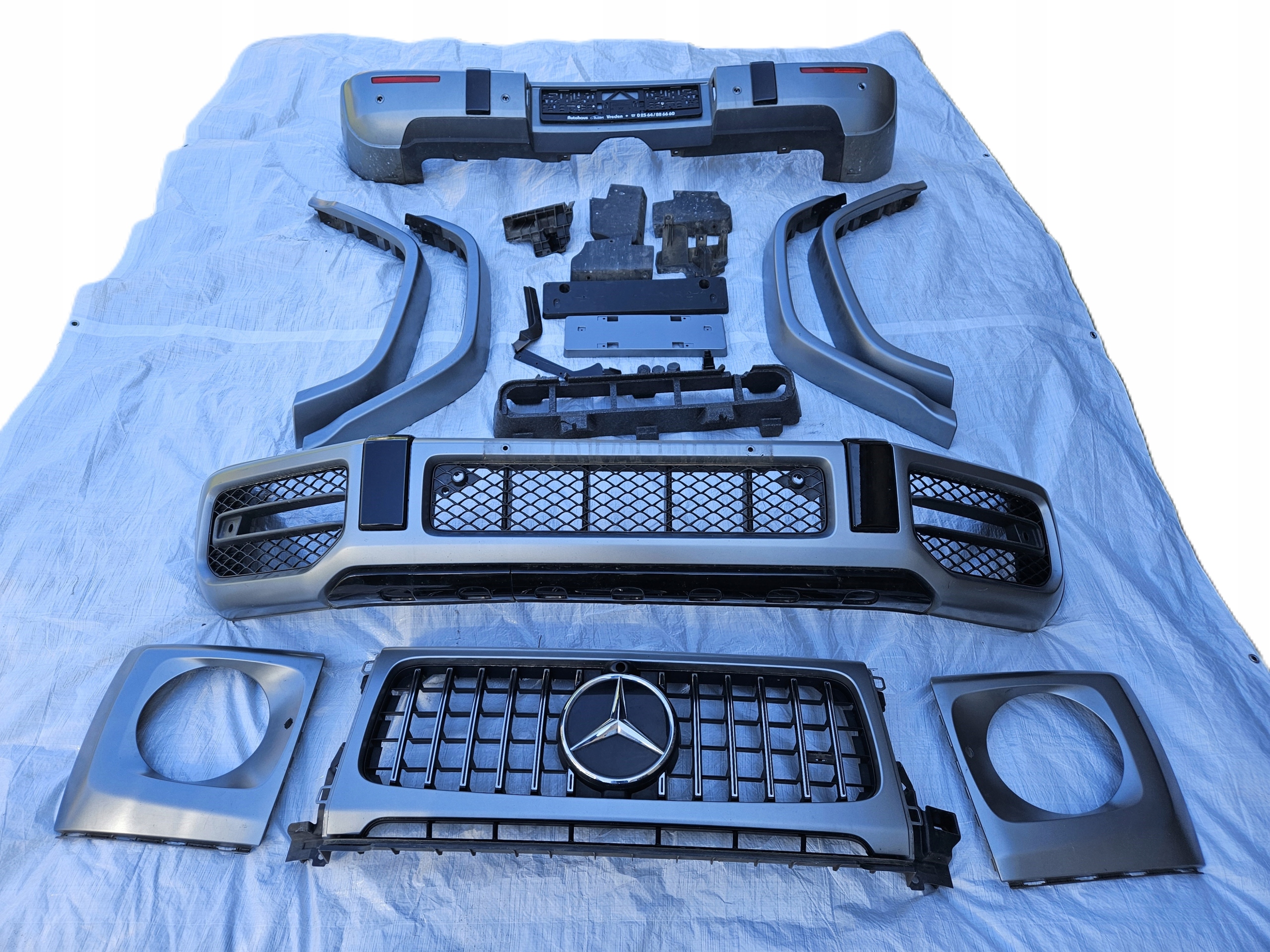 MERCEDES G-КЛАС W463 AMG НАБОР БАМПЕР ПЕРЕД ЗАД. МОЛДИНГИ, НАКЛАДКИ РЕШЕТКА РАДИАТОРА РЕШЁТКА OEM