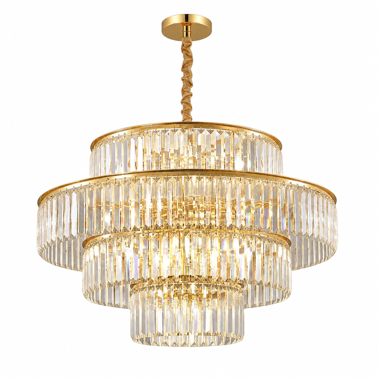 Palazzo żyrandol kryształowy złoty 60 cm 10xE14