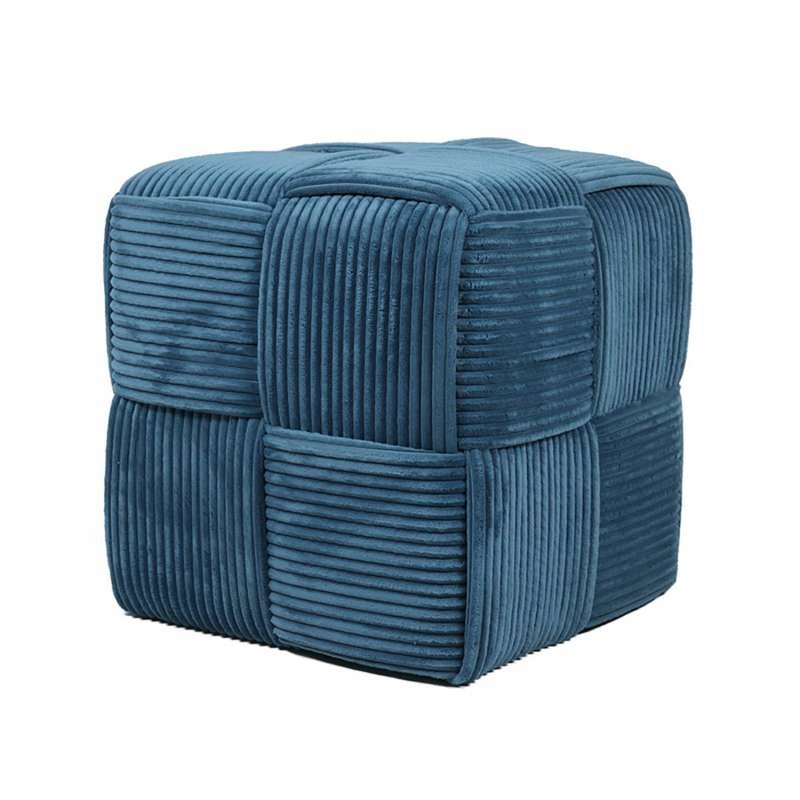 Taburet sedací taburet podnožka velurová modrá 43x42,5 HTYG1050-SR