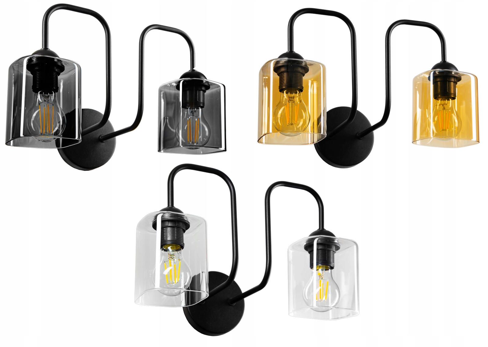 NOWOCZESNA SZKLANA LAMPA ŚCIENNA KINKIET LOFT LED Marka Glimex