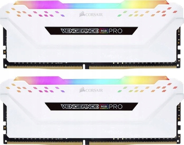 CORSAIR VENGEANCE RGB PRO 32GB (2x16GB) DDR4 3200 (PC4-25600) C16 1.35V Desktop Memory - White, 0840006620075 — 7