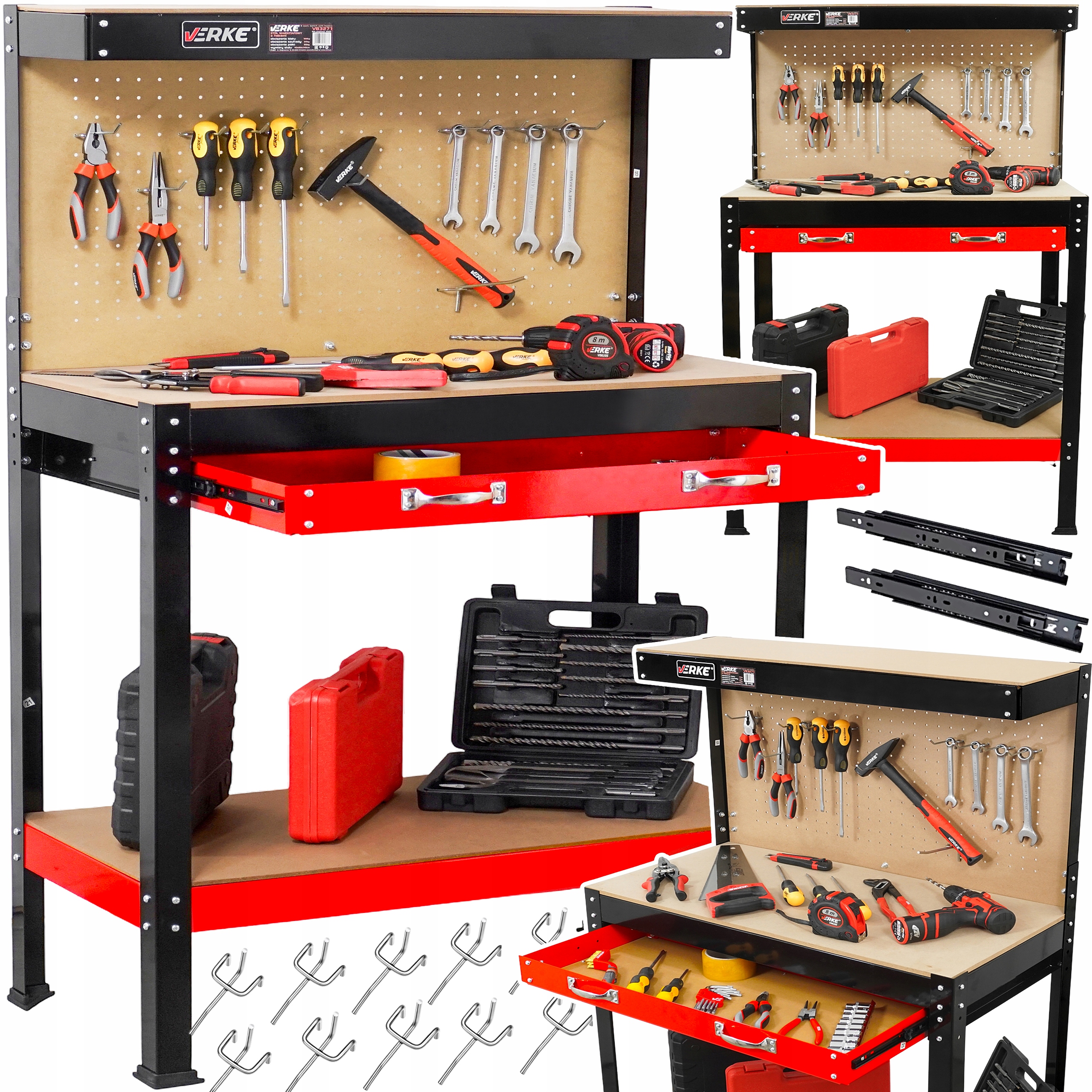 ИНСТРУМЕНТ ВЕРСТАК ДЛЯ ГАРАЖА МАСТЕРСКАЯ СТОЛЕШНИЦА КРЮЧКИ