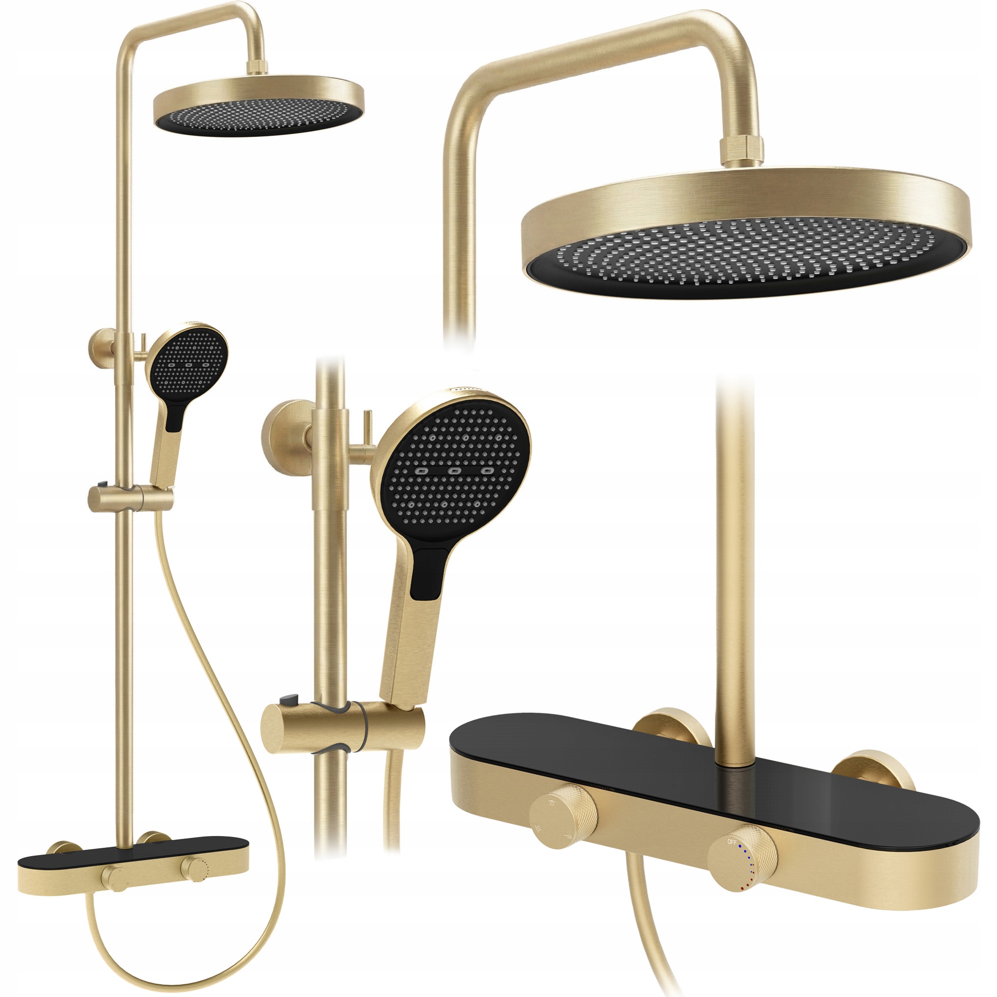 Natynková Sprchová Súprava Rea Creo Zlatý kartáčovaný s miešačom