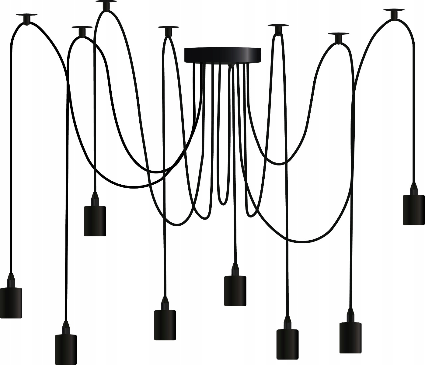 Lámpa WISZĄCA sufitowa PAJĄK 8 żyrandol 8xE27 LOFT Zasilanie sieciowe
