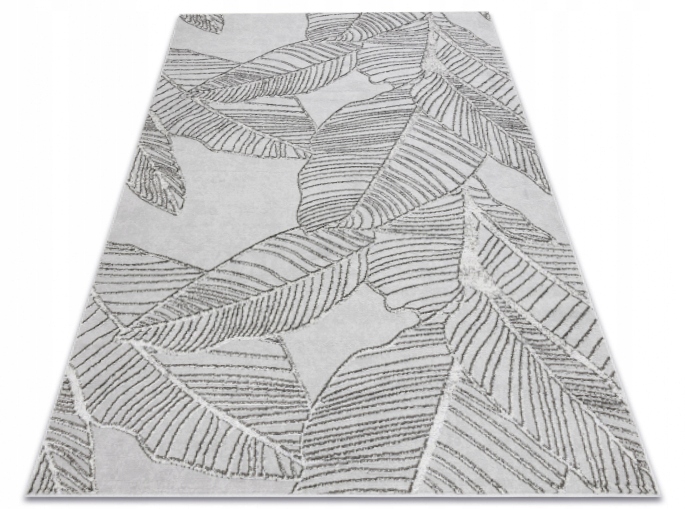 

Dywan Lira 3D szary palmy liście monstera 160x220