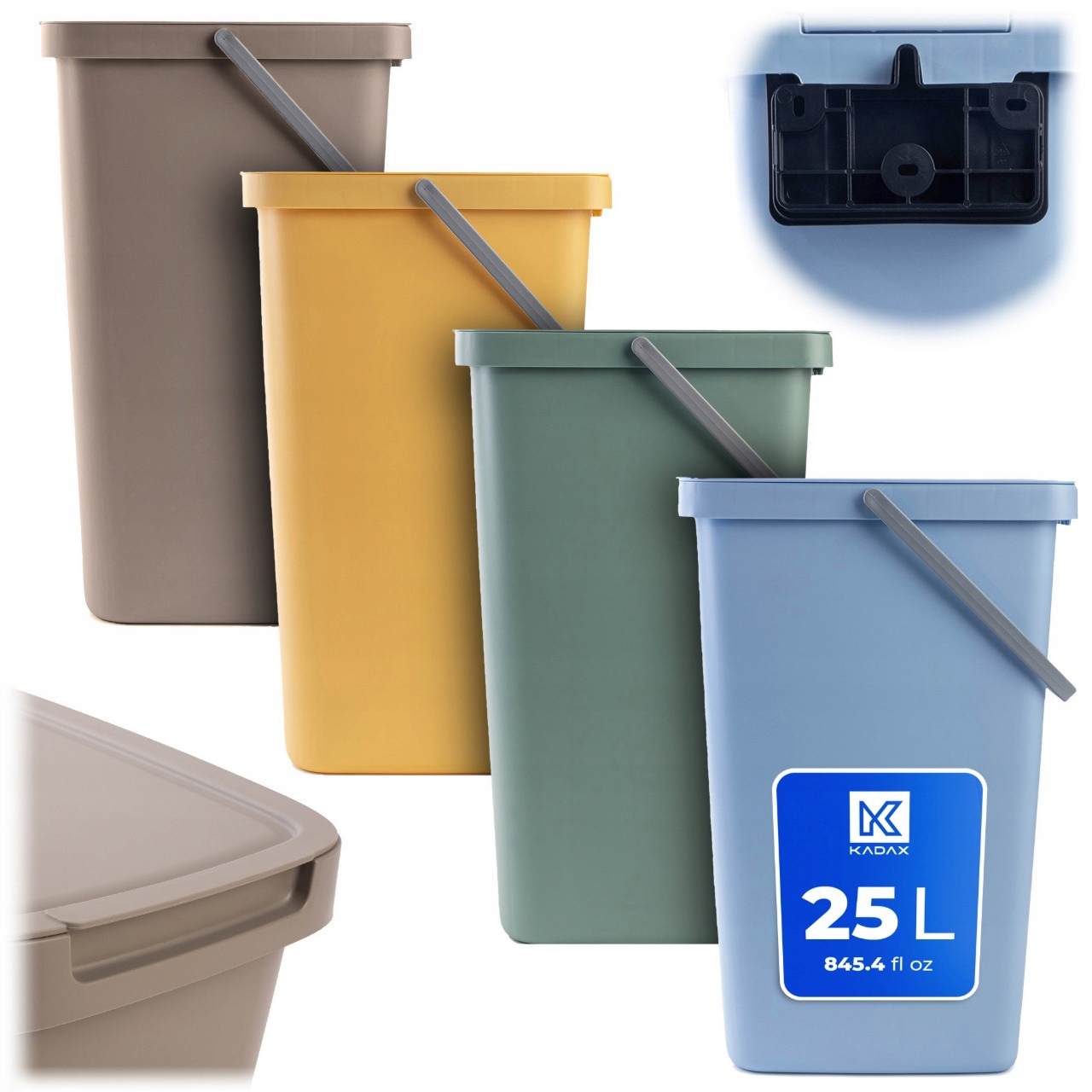 Levně 4x Odpadkový Koš 25L Nádoba Na Třídění Odpadu S Víkem Odpadkový Koš