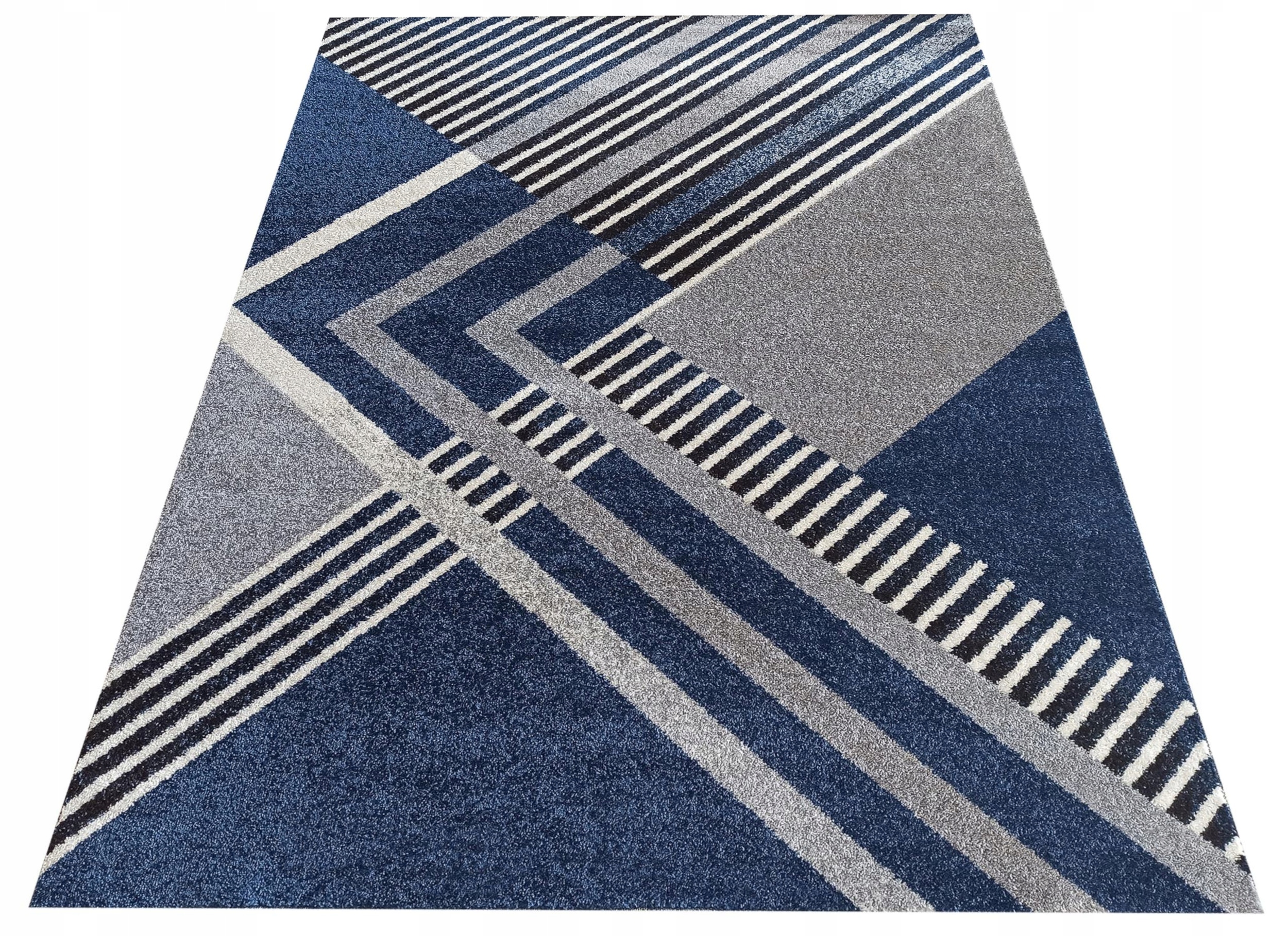 

Dywan Otto geo pasy paski szaro granatowy 120x170