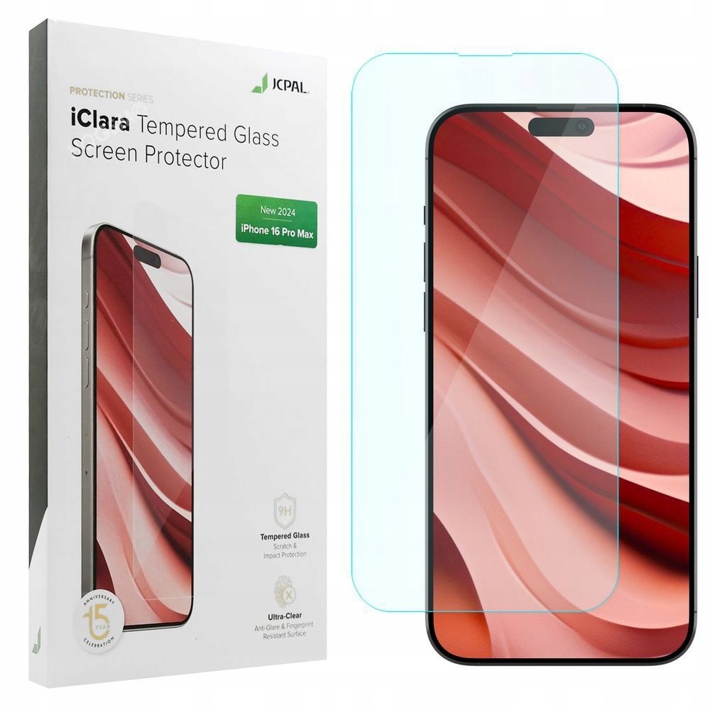 Tvrzené Sklo Jcpal iClara pro Apple iPhone 17/16 Pro Max, sklo pro pouzdro