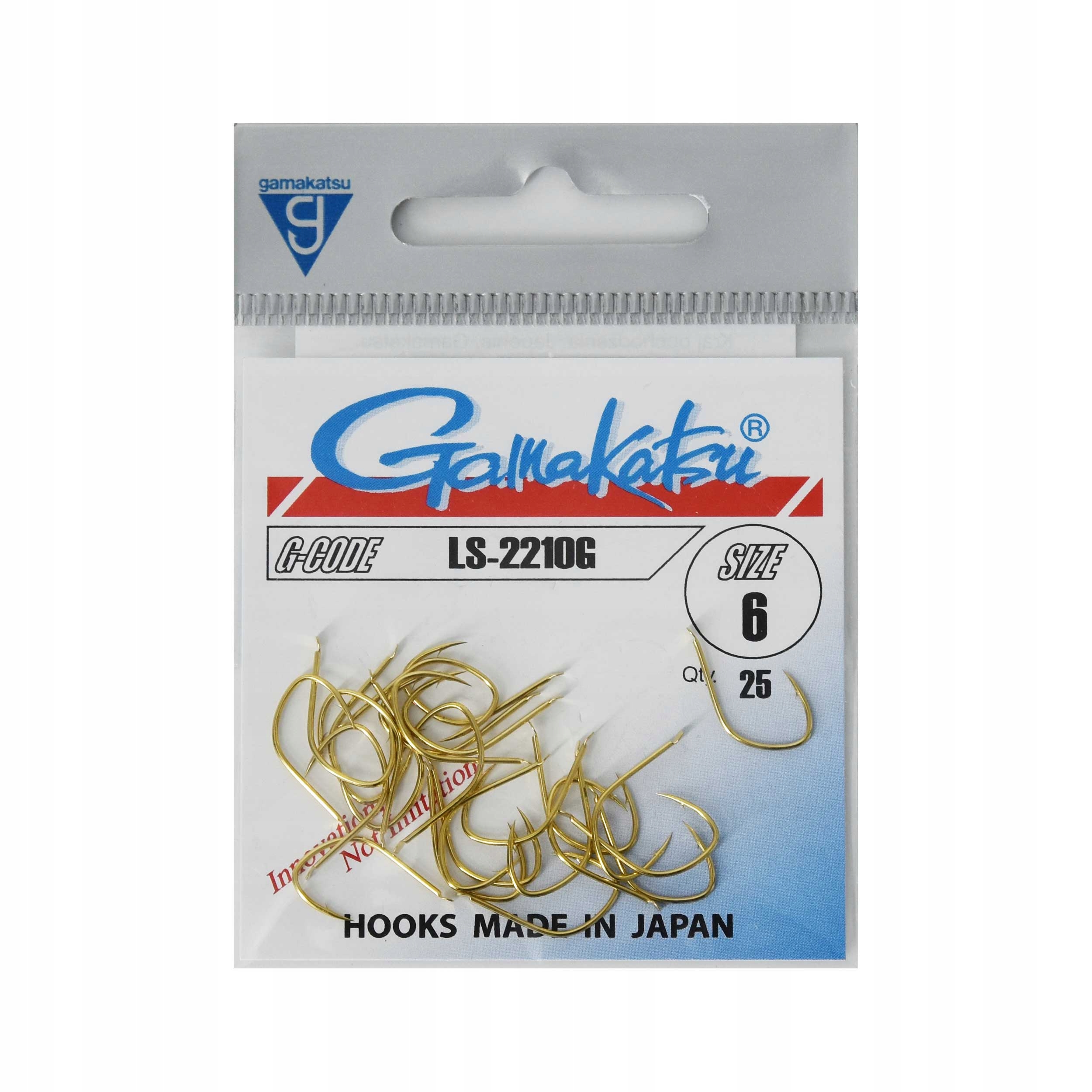 Haki z zadziorem Gamakatsu 2210G #6 25szt. na chleb i przynęty roślinne