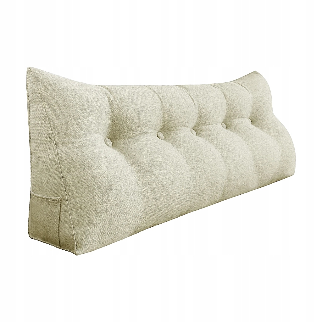 Trojúhelníkový Polštář na čtení Len Bílá 160 cm