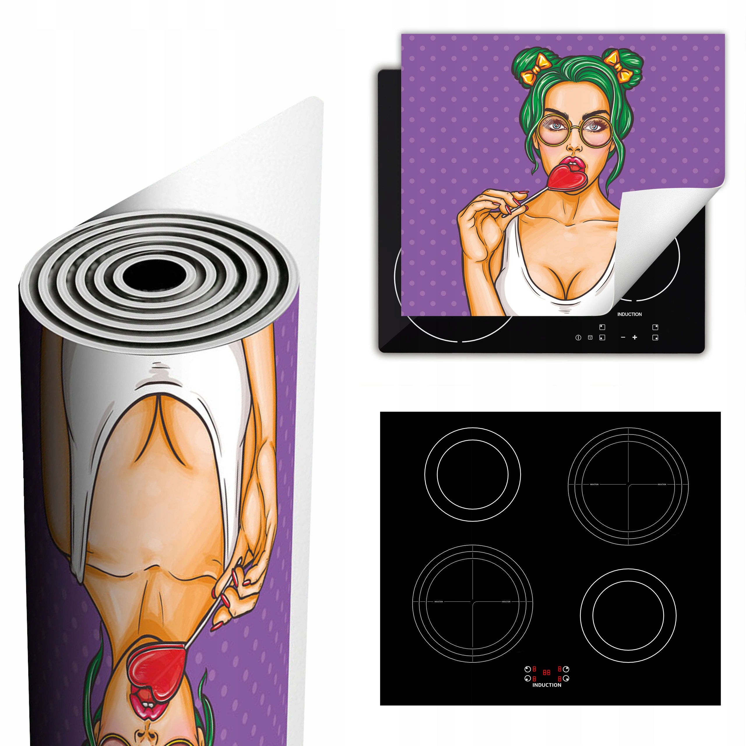 Ochranná Podložka Na Sporák Představuje Více Místa 60x52 pro ženu – pop art.