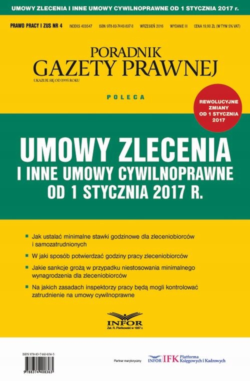 Umowy zlecenia i inne umowy cywilnoprawne od 1 sty