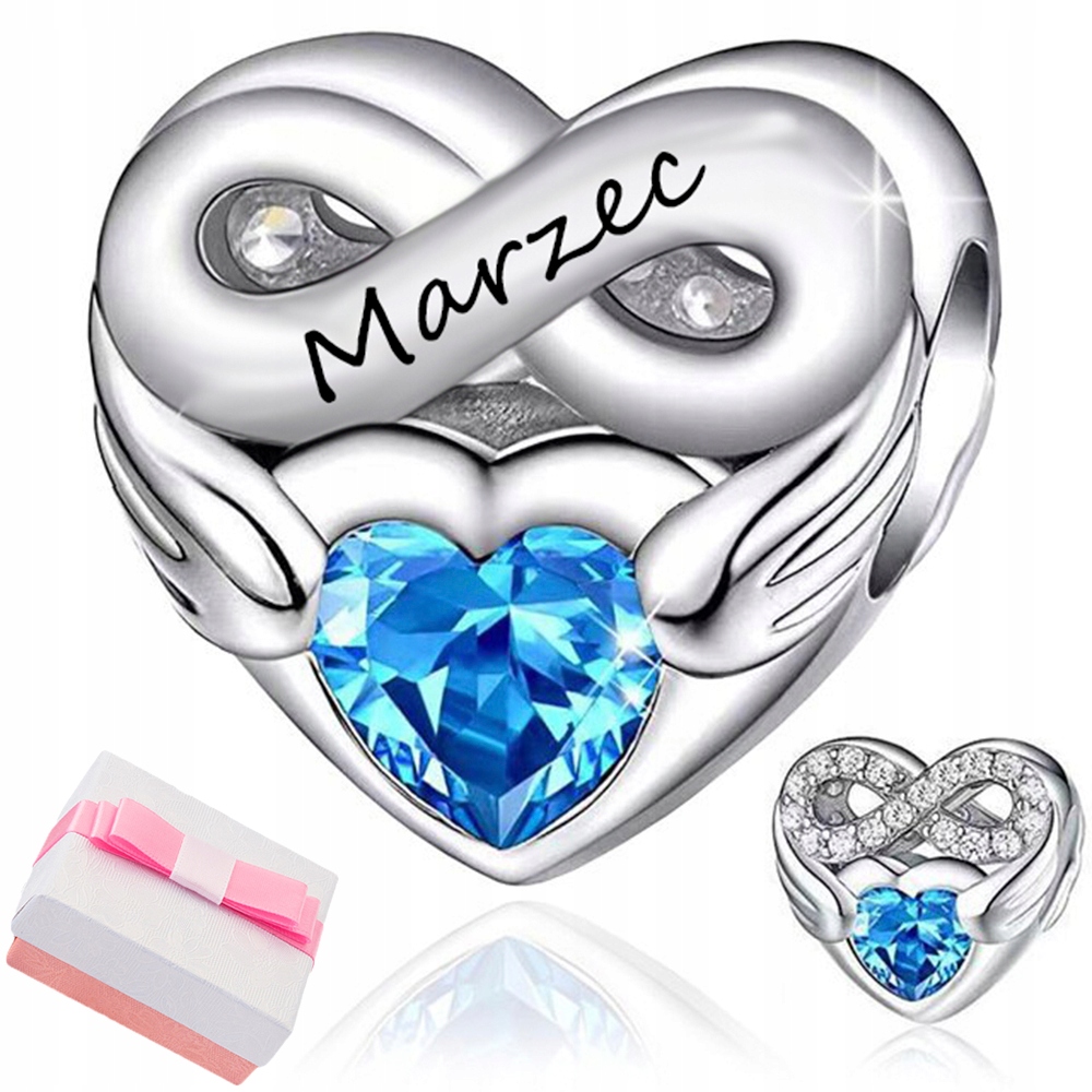 

Charms Srebrny Miesiąc Marzec Zawieszka Beads