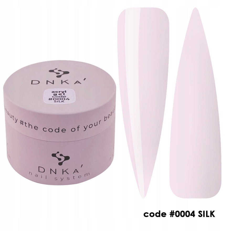 DNKa Gel Acryl Gel Silk 30 ml jemný růžový pro prodlužování nehtů