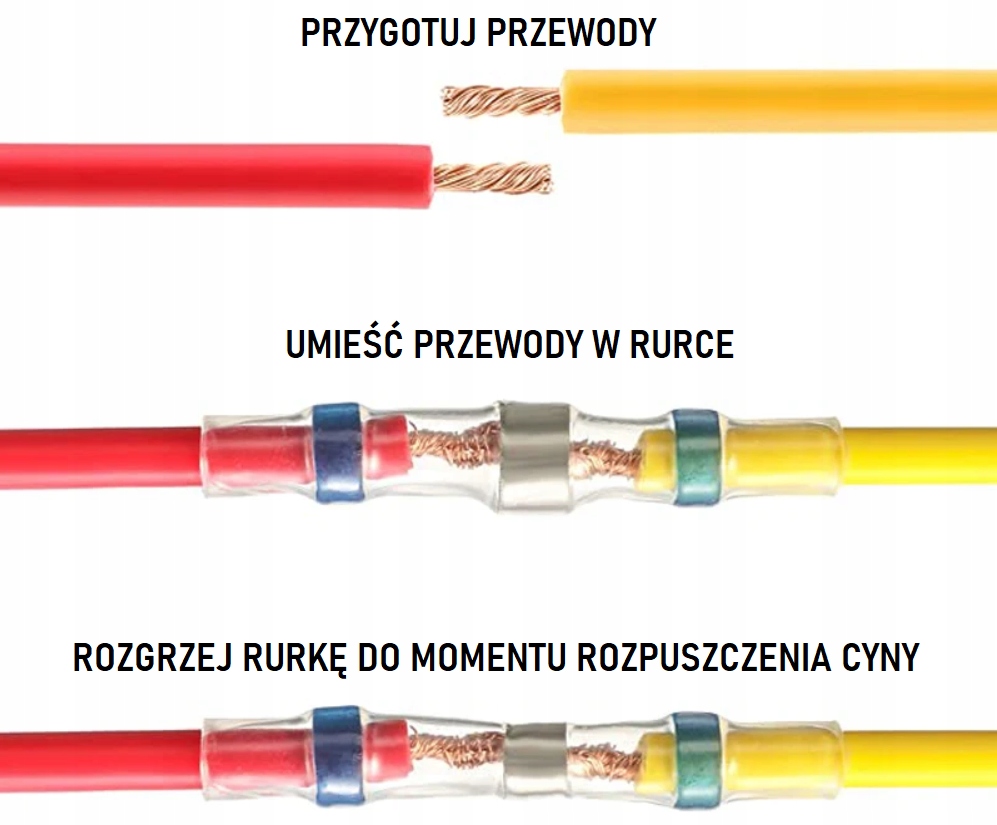 ZŁĄCZKI RURKI TERMOKURCZLIWE Z CYNĄ 50 SZTUK 1,5-2,5 KOSZULKI SZYBKOZŁĄCZKI Kod producenta RTC