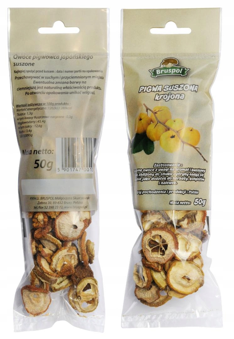 

Pigwa Suszona Krojona 50g Bruspol