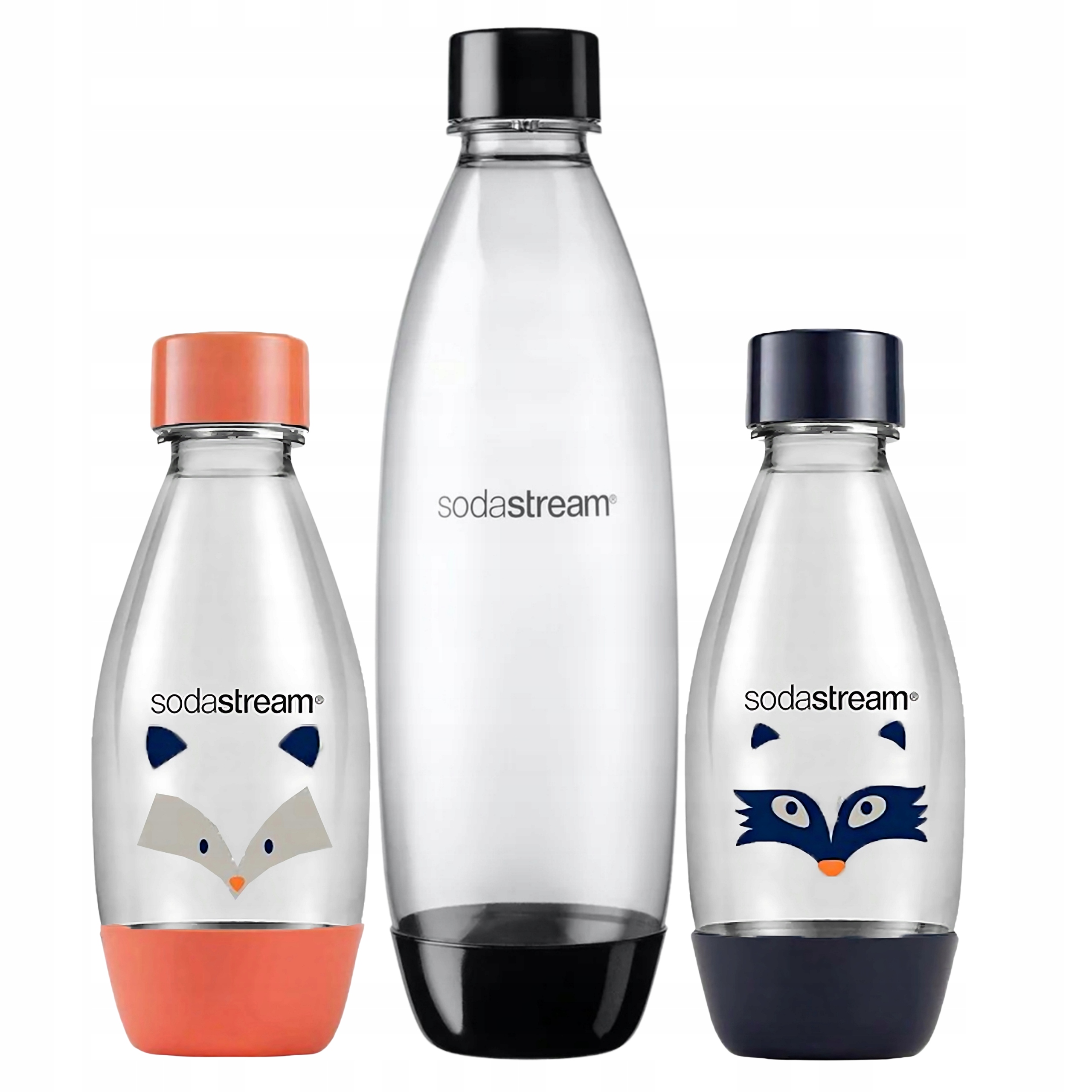 Lahve pro SodaStream Fuse 1L Černá Mýval Borsuk 0,5L x2