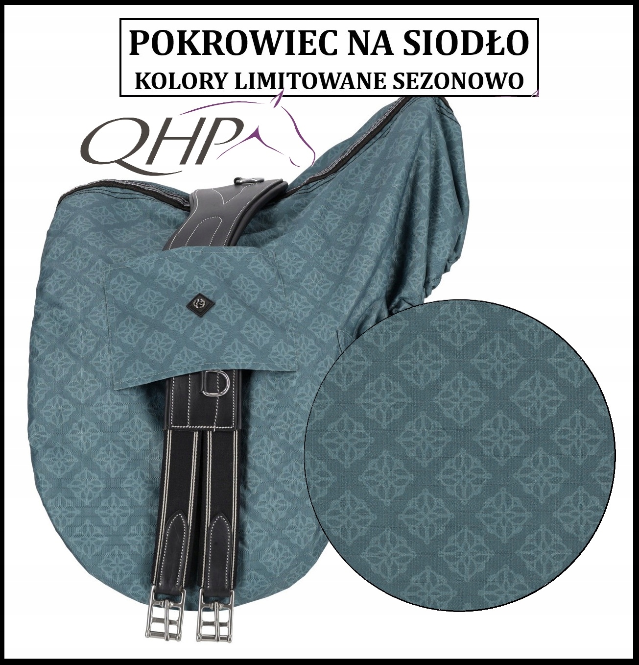 Pokrowiec ochrona na siodło i popręgm Pine palm green wodoodporny uniwersal