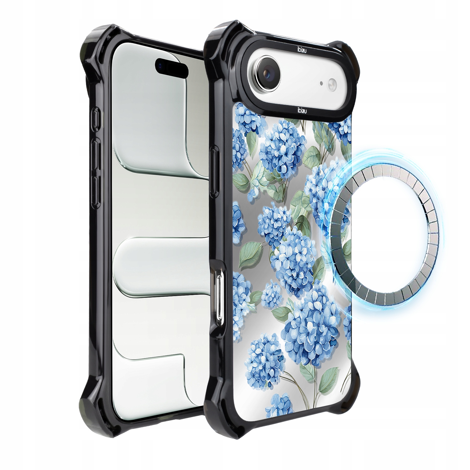 Pouzdro pro iPhone Air Ibizu DropGuard Ultra s MagSafe, safírová hortenzie