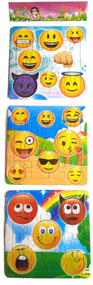 

Puzzle zestaw 3szt 48el minki emotki