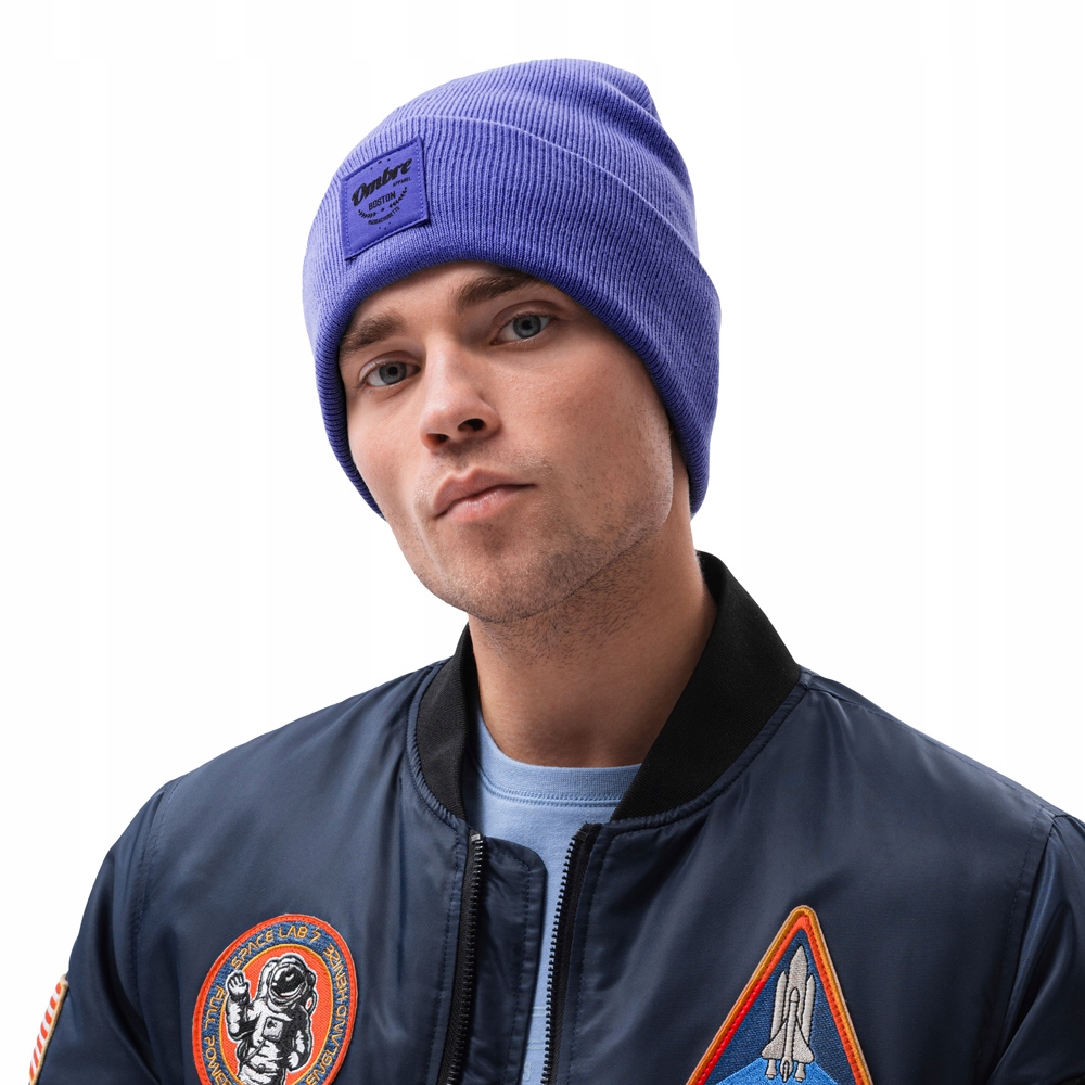 

Czapka męska zimowa beanie one size H103 fioletowa