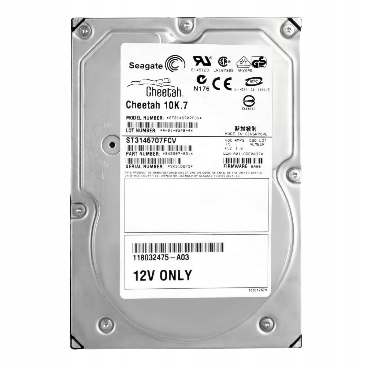 Emc 118032475-A03 146GB 10K Fc 3.5'' ST3146707FCV