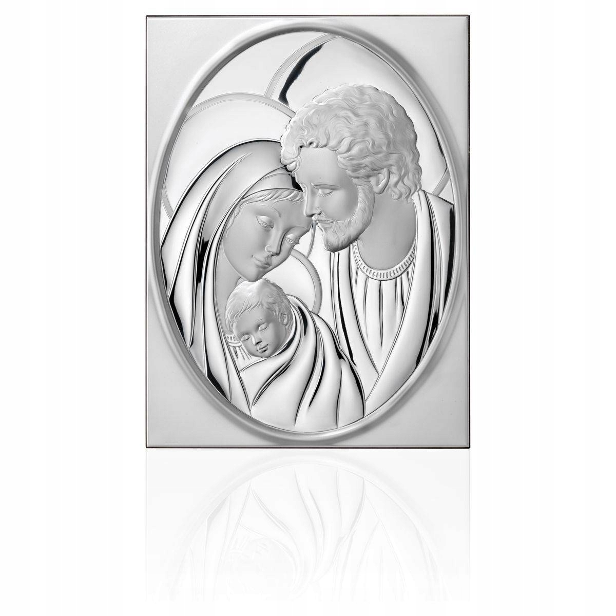 Obraz Svaté Rodiny stříbrný moderní Velikost: 11x14 cm