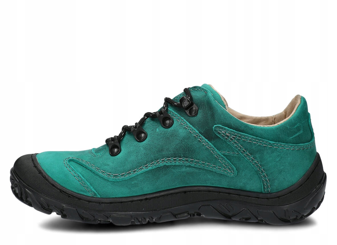 NAGABA 255 SZMARAGDOWY - WYGODNE, SKÓRZANE, PÓŁBUTY TREKKINGOWE DAMSKIE Stan opakowania oryginalne