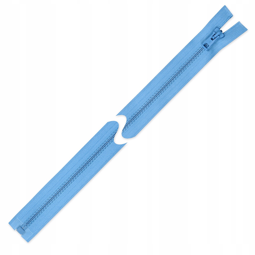 Zamek błyskawiczny do kurtki 35 cm błękitny kostka