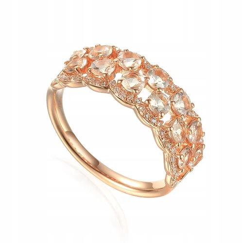 

Elegancki Pierścionek 585 Morganity I Diamenty