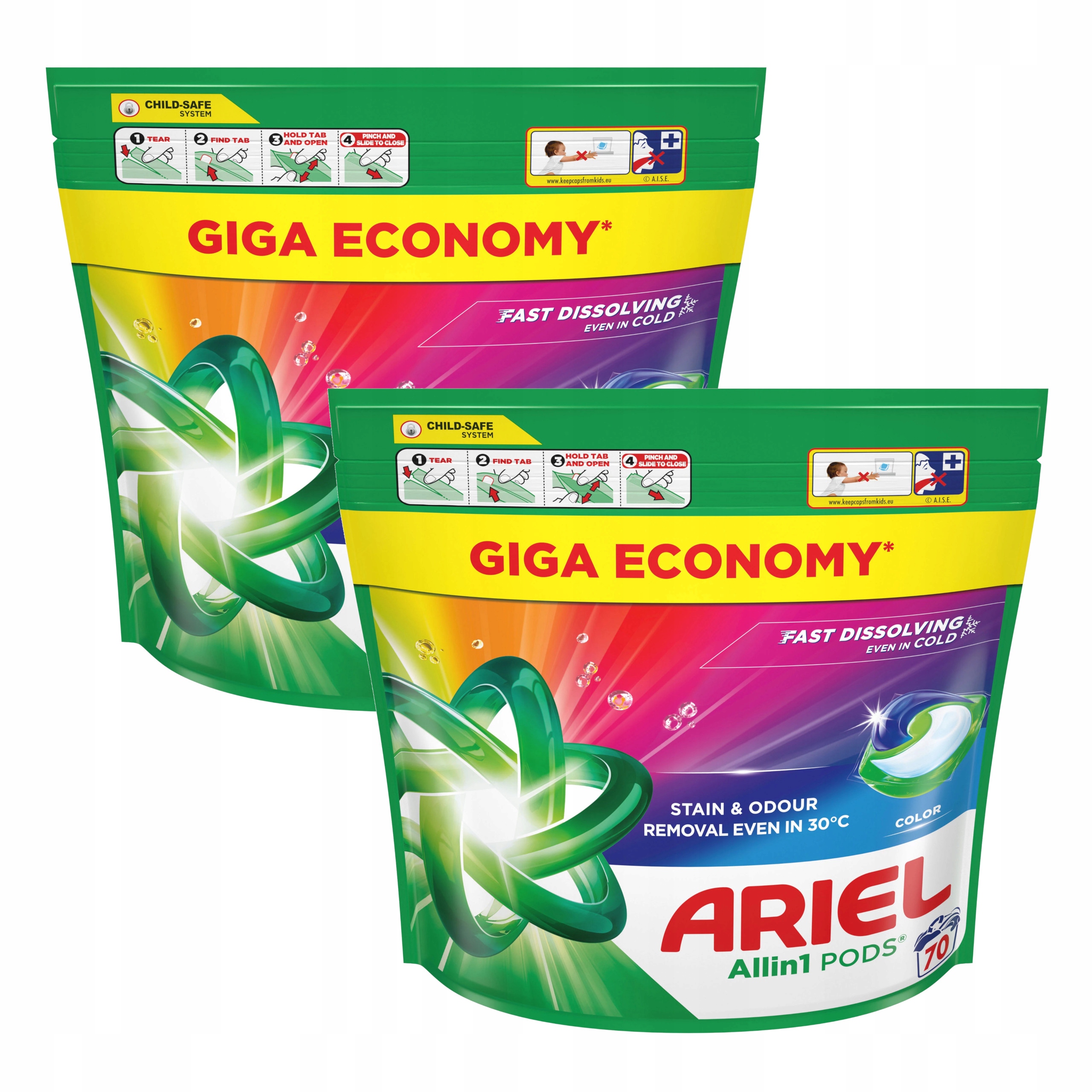 2x Kapsułki do prania kolorowych Ariel Color Allin1 70szt