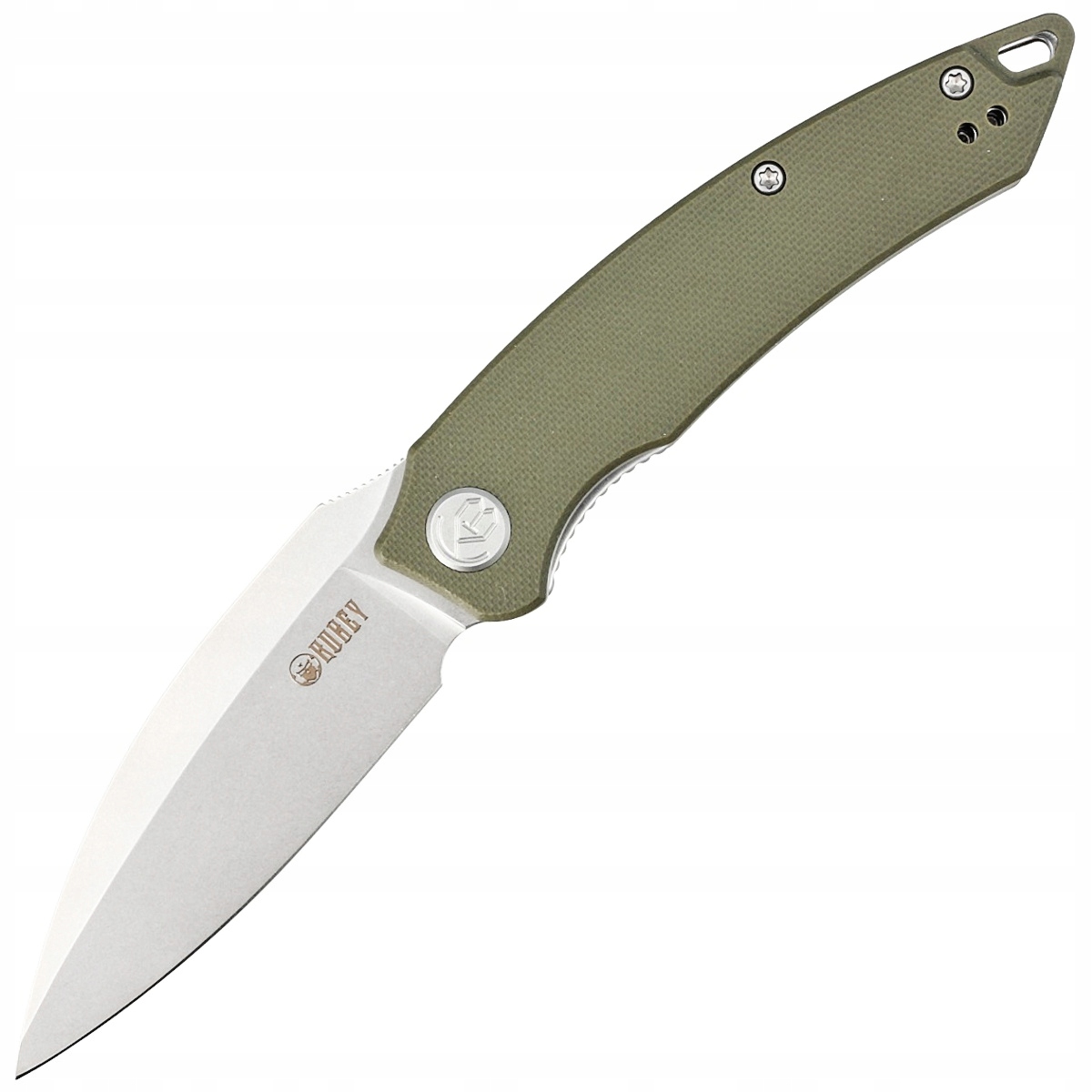 Nůž Kubey Knife Leaf Green G10, Bead Blasted AUS-10 (KU333E)