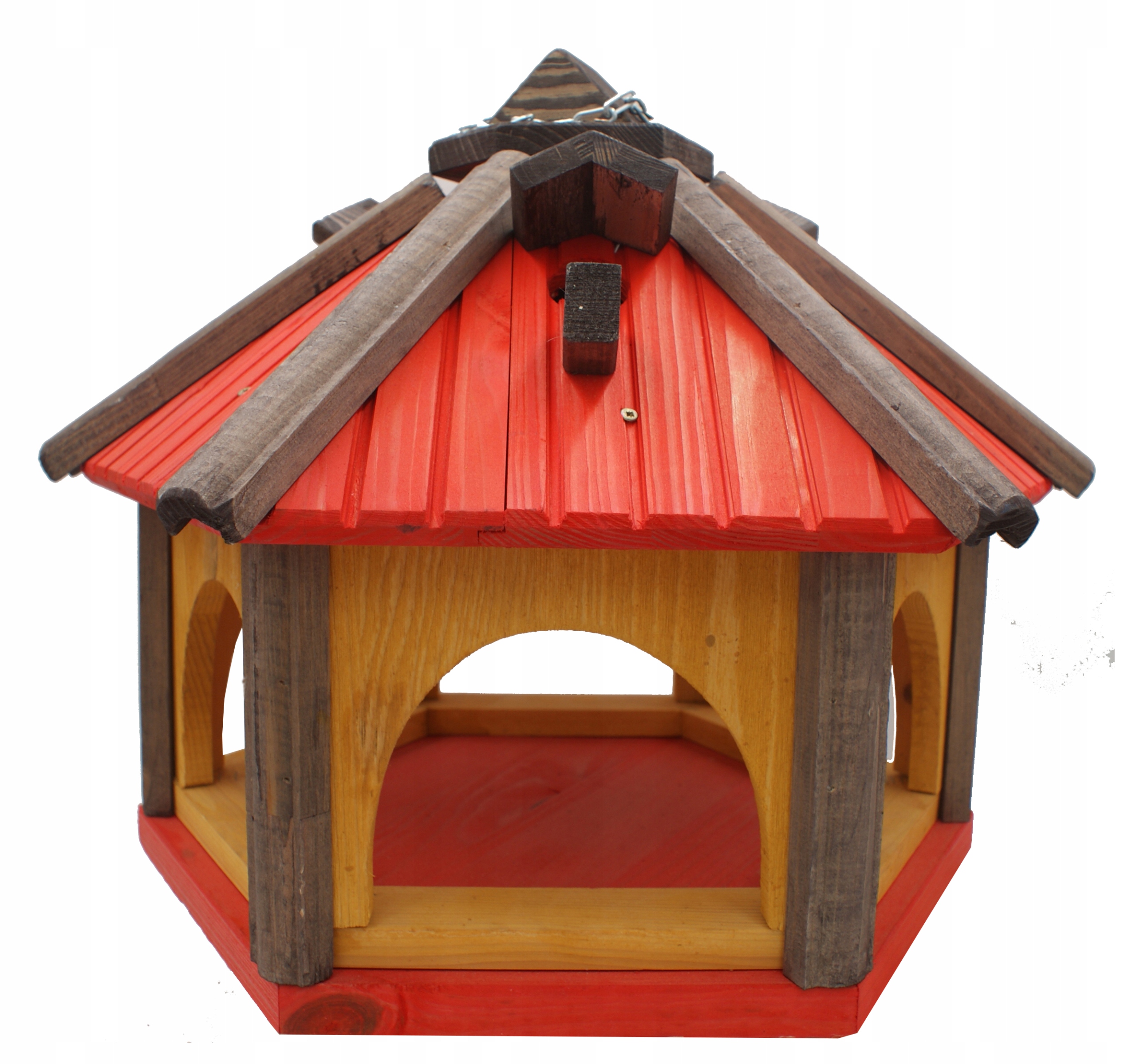 Krmítko pro ptáky k zavěšení červené Polský s hnízdní budkou výrobce