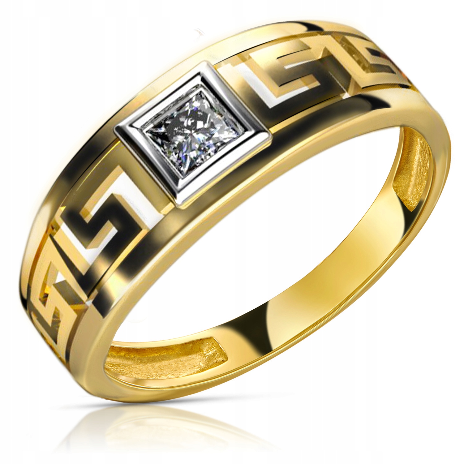 

Złoty Pierścionek Zaręczynowy 333 8K Cyrkonia r15